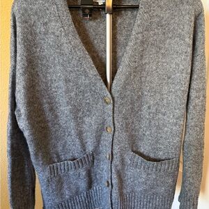 Ella Moss Gray V-Neck Cardigan Sweater